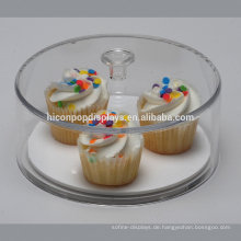 Round Counter Top Showcase Design Kuchen Einzelhandel Shop Custom Staubdicht Klar Acryl Food Display Stand